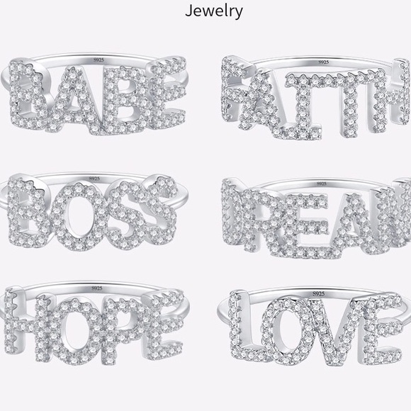 925 SS Letters Ring - Picture 6 of 6